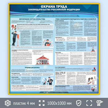 Стенд «Охрана труда. Законодательство Российской Федерации» (OT-28-GOLD)